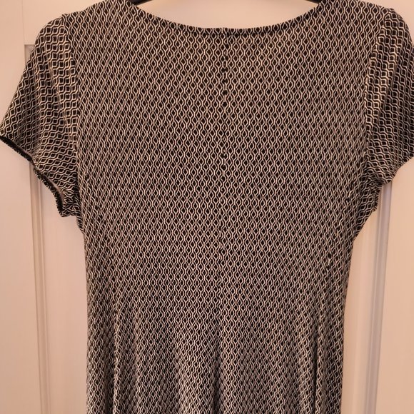 Talbots Geometric Print Dress - B/W - Size Medium (M) - Picture 4 of 9